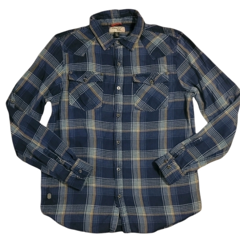 Triple Five Soul Western Style Flannel Shirt Sz L